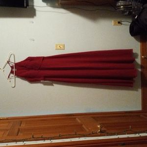 Red, halter top dress.